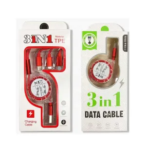 كابل شحن متعدد 3 في 1 ,3 in 1 multi charging cable