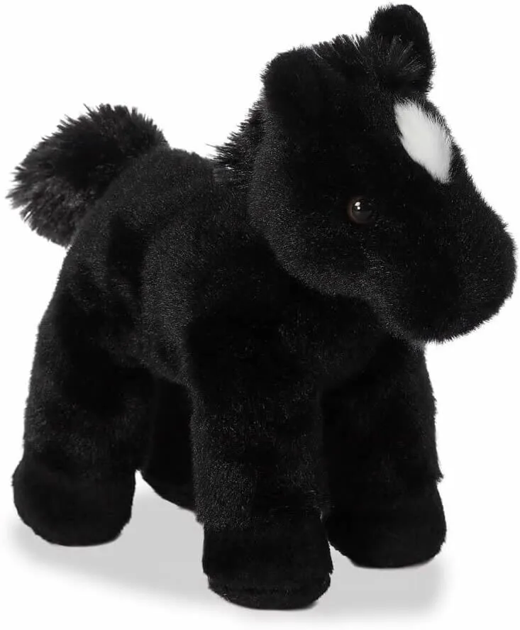 🐎 AURORA, 13297, Mini Flopsie Horse, 8In, Soft Toy, Black