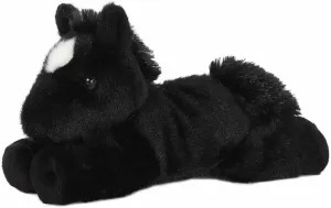 🐎 AURORA, 13297, Mini Flopsie Horse, 8In, Soft Toy, Black