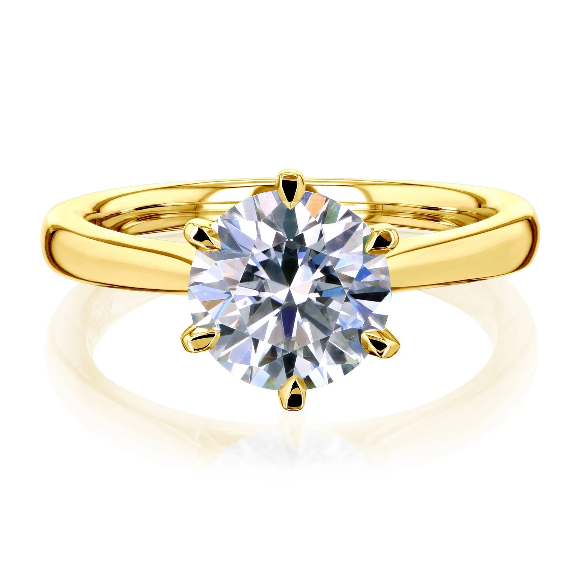 1.9ct Round Forever One Moissanite 6-Prong Ring