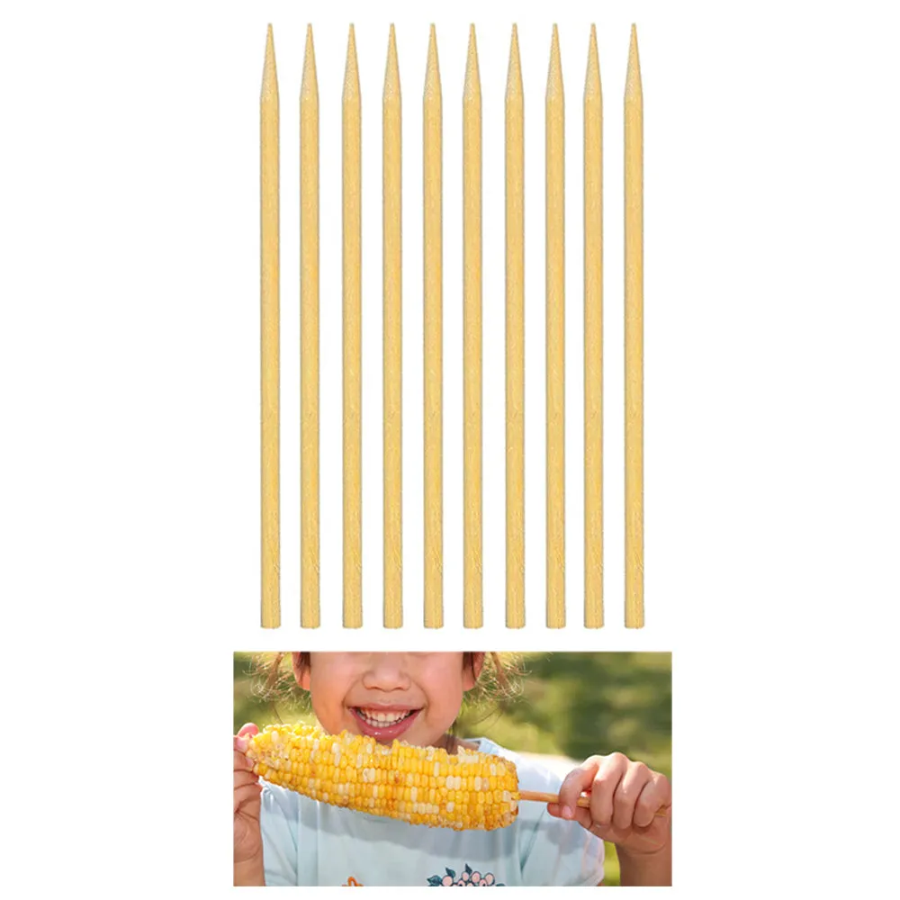 210PC Sturdy Bamboo Sticks 6" Wooden Candy Apple Skewer Corn Dog Culinary Crafts