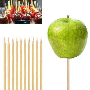 210PC Sturdy Bamboo Sticks 6" Wooden Candy Apple Skewer Corn Dog Culinary Crafts