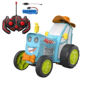 360° Rotating Crazy Jumping Stunt Car | Blue | Light & Music | Remote Control RC Car | AU Plug