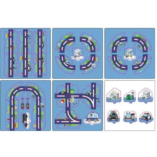 47Pcs DIY Police Themed Puzzle Car Track Set