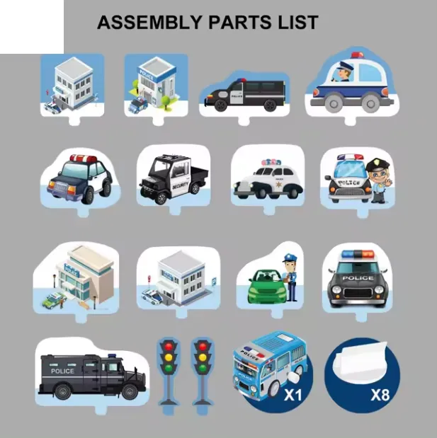47Pcs DIY Police Themed Puzzle Car Track Set