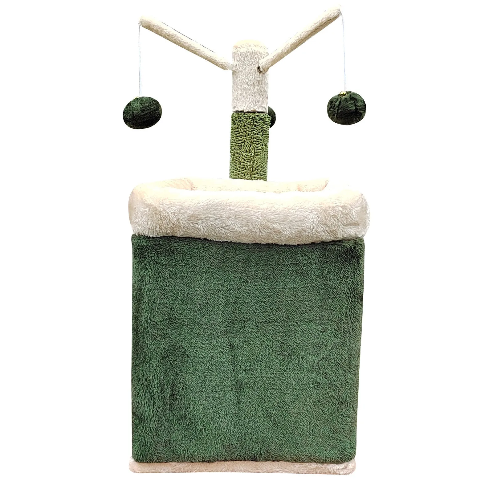 4Paws Cat Tree Scratching Post House Furniture Bed | Cactus Play | 70cm | Green