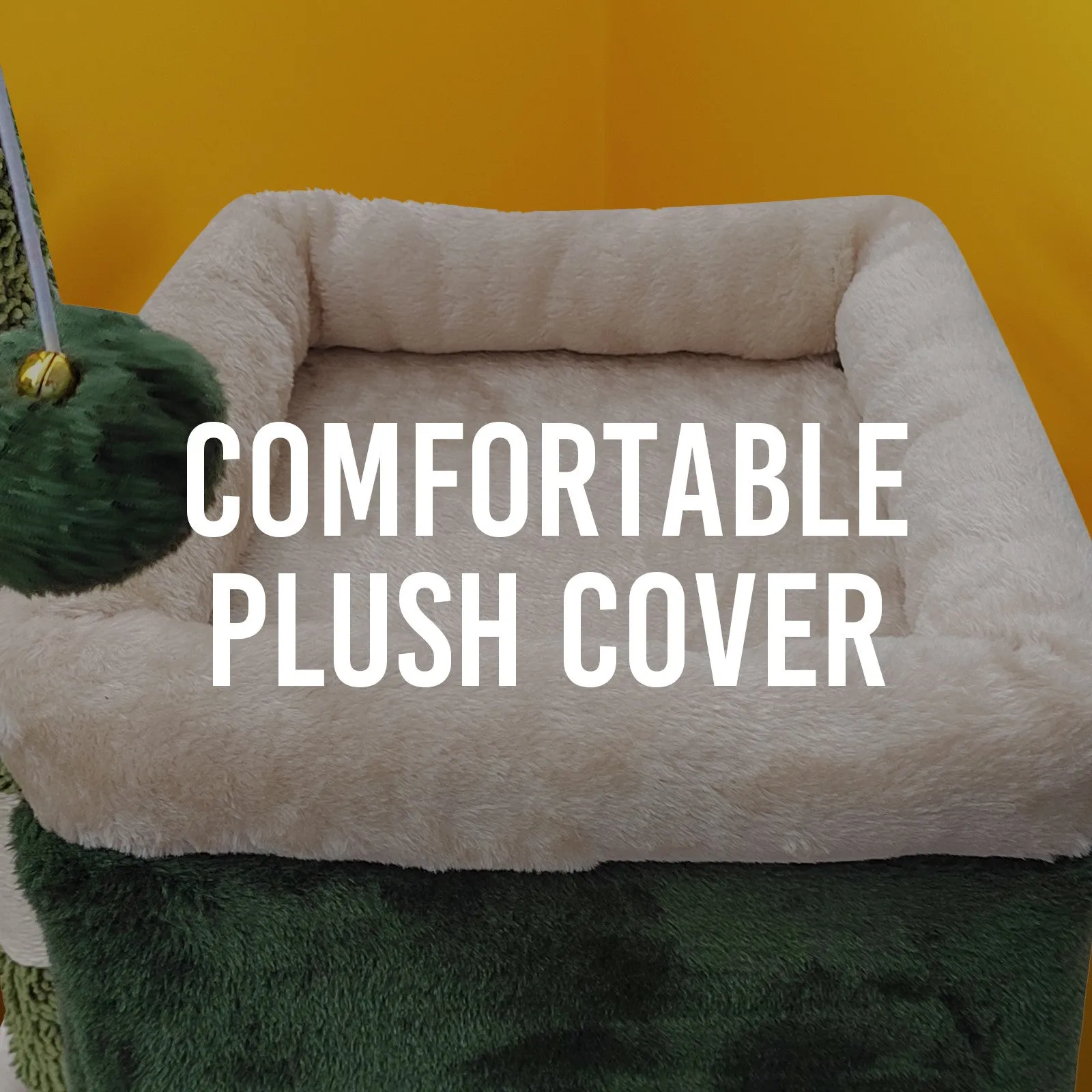 4Paws Cat Tree Scratching Post House Furniture Bed | Cactus Play | 70cm | Green