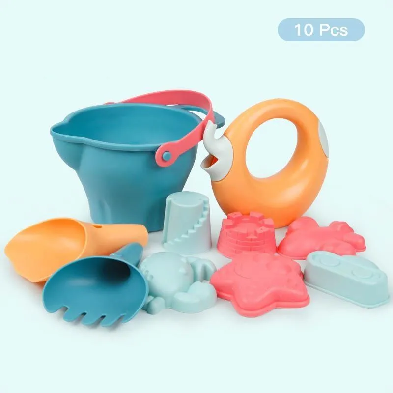 5-14PCS Beach Toys for Kids Sand Toys Set with Bucket Animal Mold