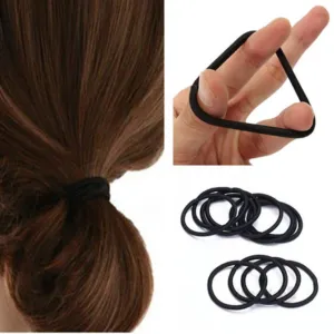 50pcs Women Elastic Hair Ties Band Ropes Rings Ponytail Holder Accessories Black