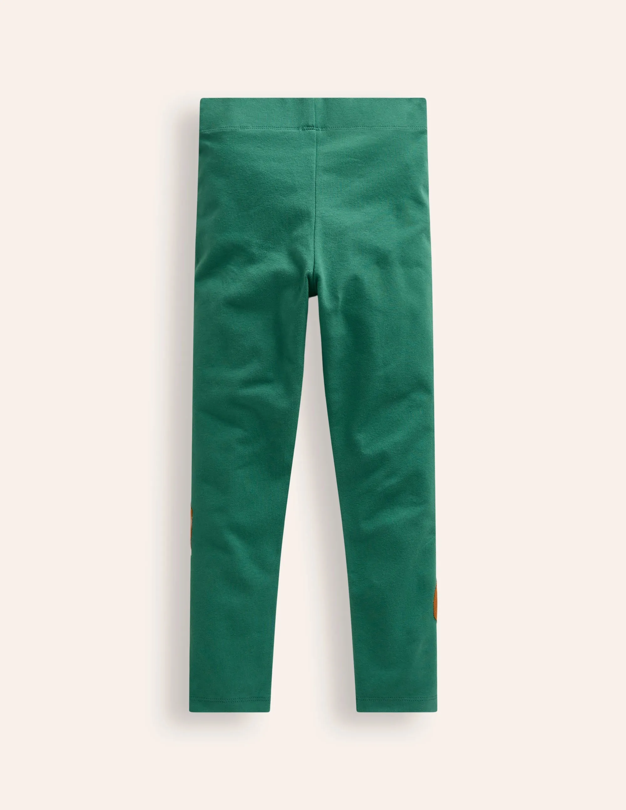 Appliqué Leggings-Jewel Green Peeping Friends