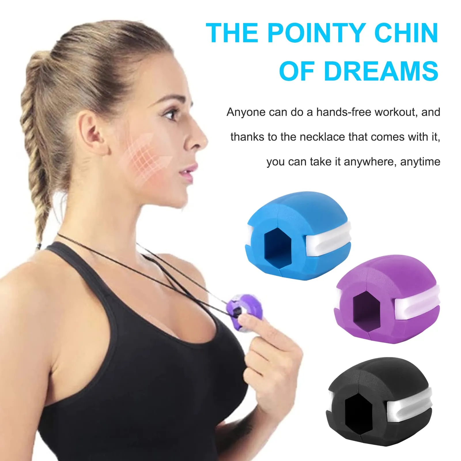 AYNKH 3PCS Jaw Muscle Exerciser, Jawline Fitness Ball Double Chin Reducer Jawline Shaper for Exercises Facial Muscles Men and Women