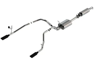 Borla S-Type Cat-Back Exhaust System (Dual Rear Exit, Black Tips): Ram 3.6L V6 1500 2019 - 2024