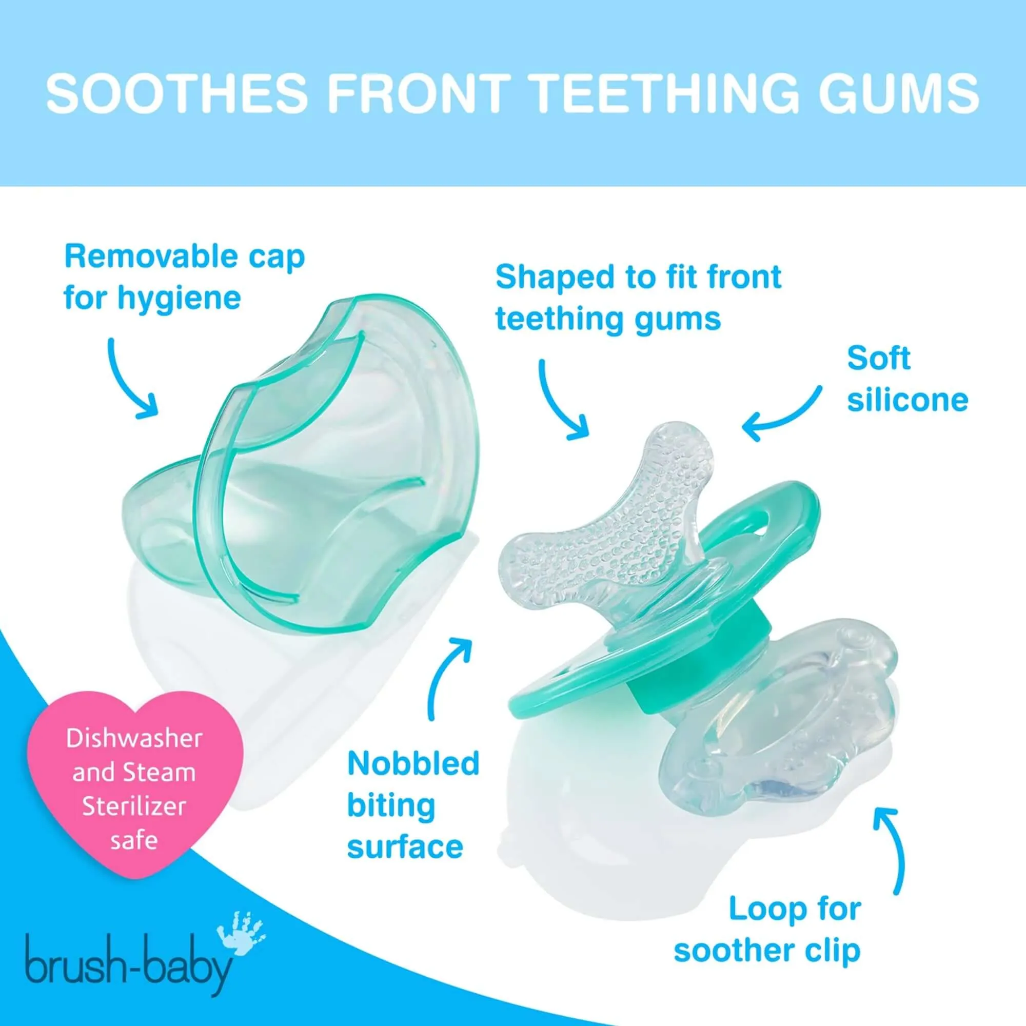 Brush Baby Front Ease Teether & Rattle || 3months To 1years - Distressed