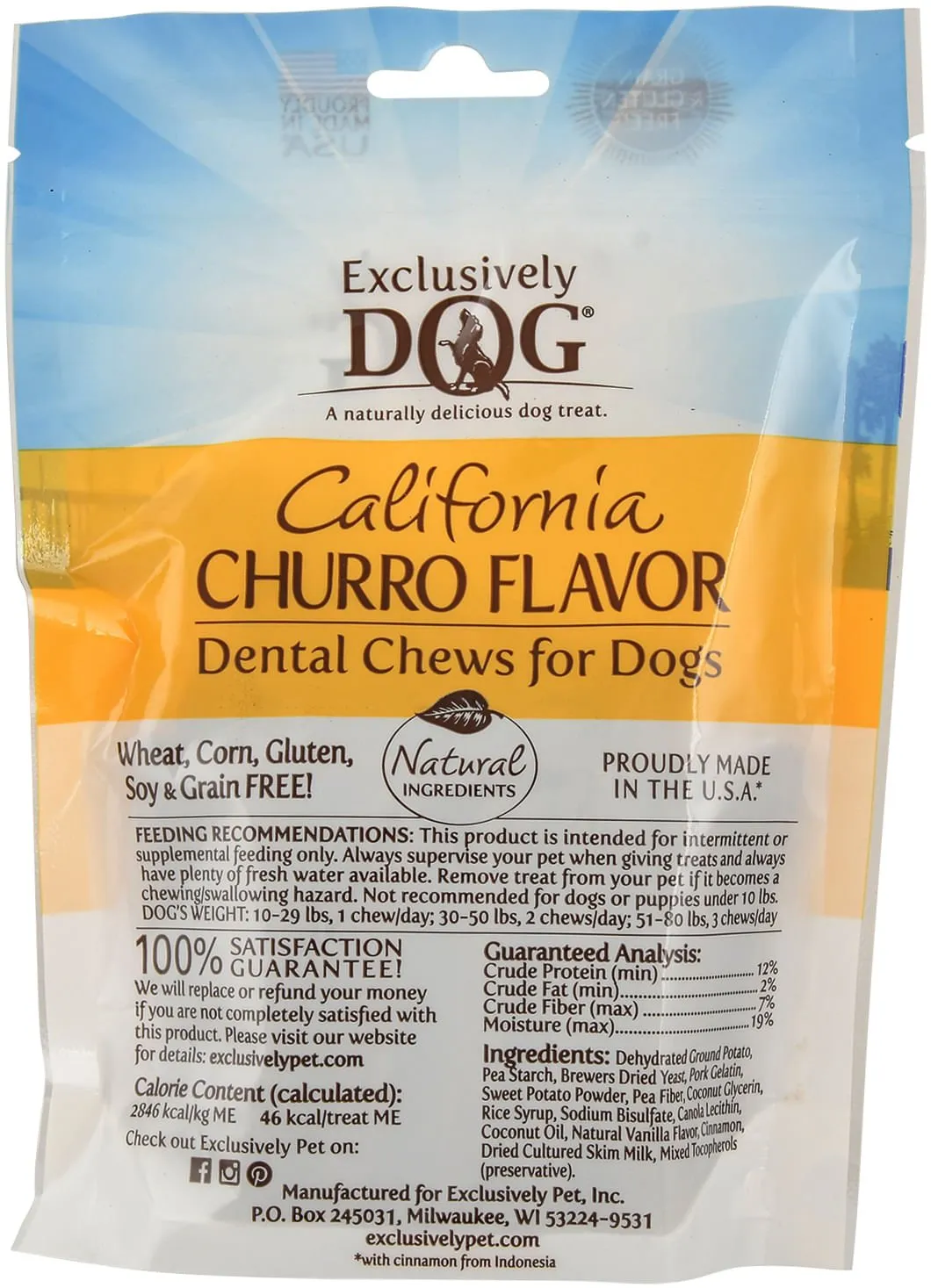 California Churro Flavor Dental Chews for Dogs
