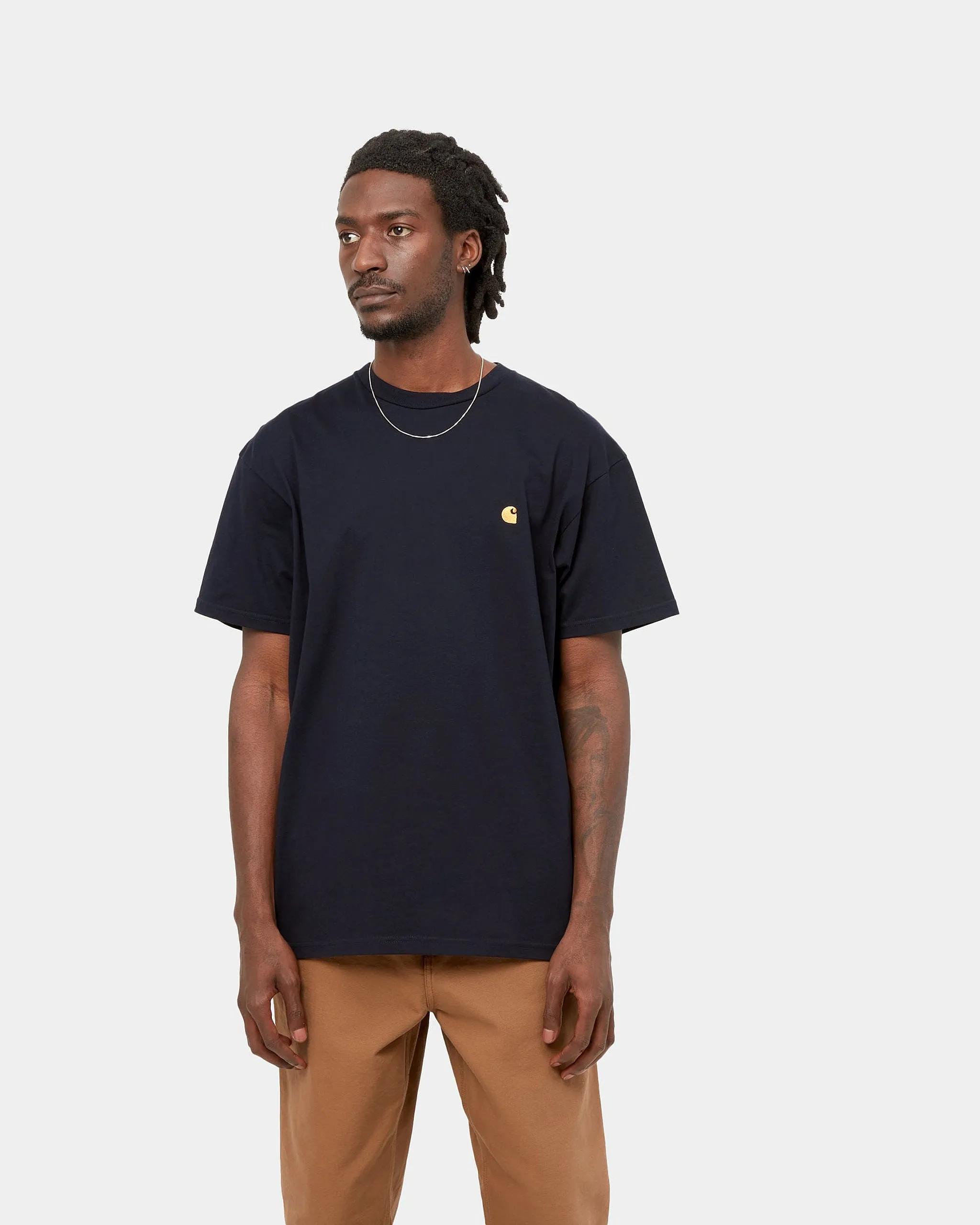 Carhartt WIP S/S Chase Tee - Dark Navy / Gold