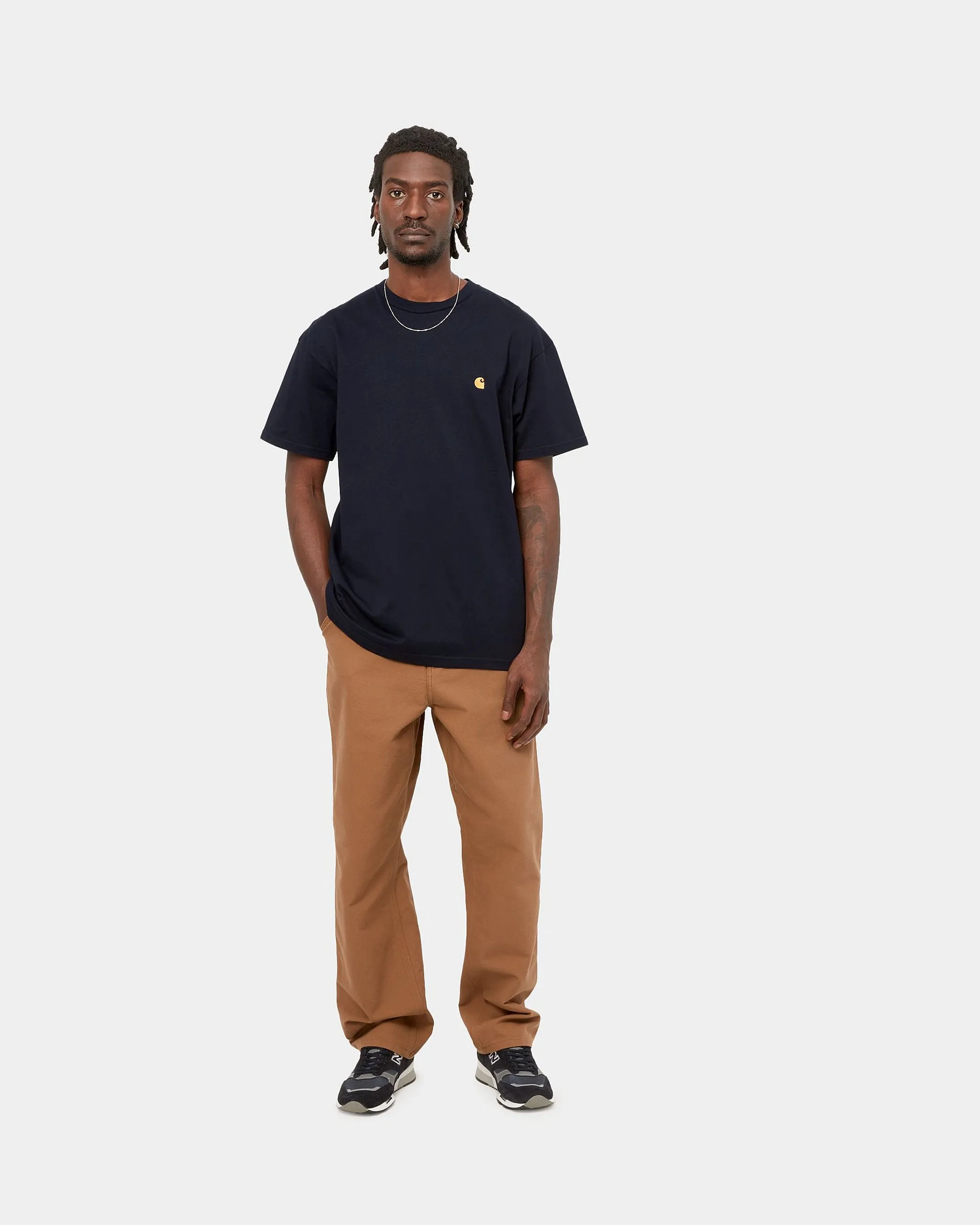 Carhartt WIP S/S Chase Tee - Dark Navy / Gold