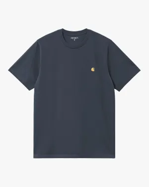 Carhartt WIP S/S Chase Tee - Dusky Blue / Gold