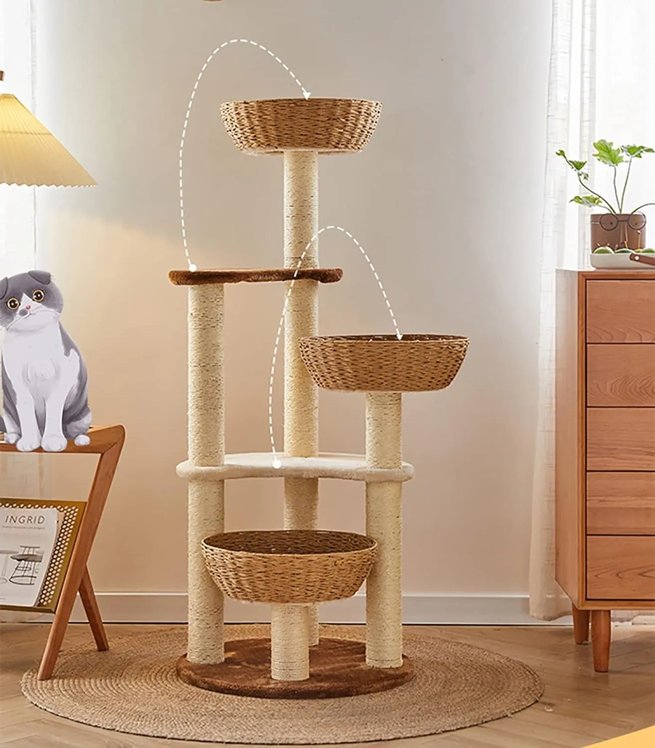 Cat Tree Hand-Knit Tower | Cat Toy