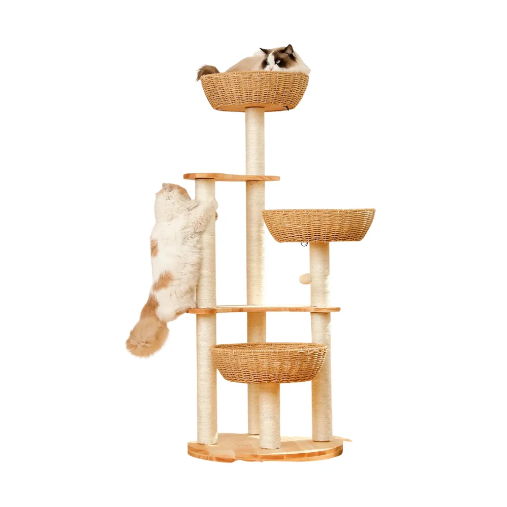 Cat Tree Hand-Knit Tower | Cat Toy