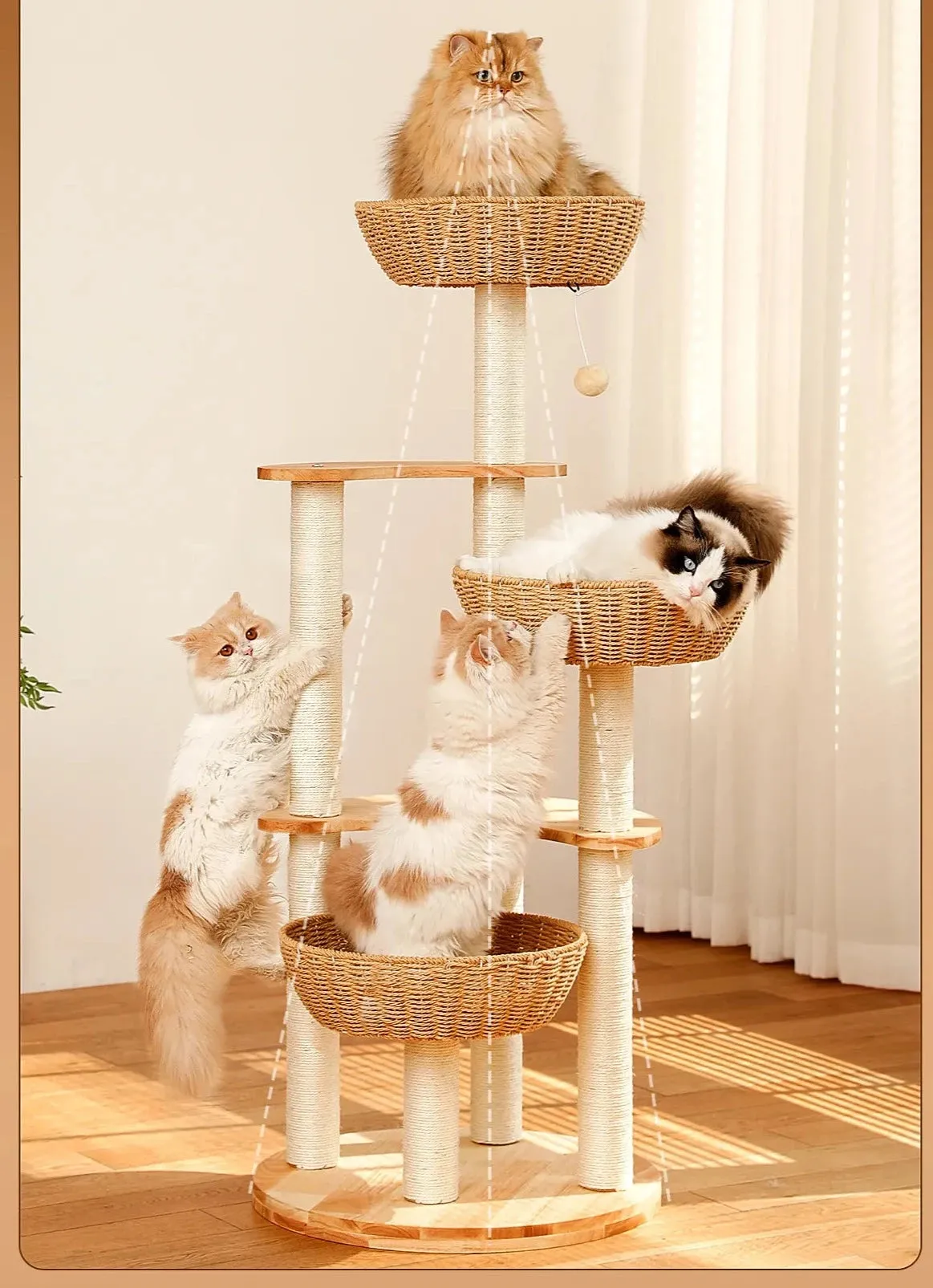 Cat Tree Hand-Knit Tower | Cat Toy