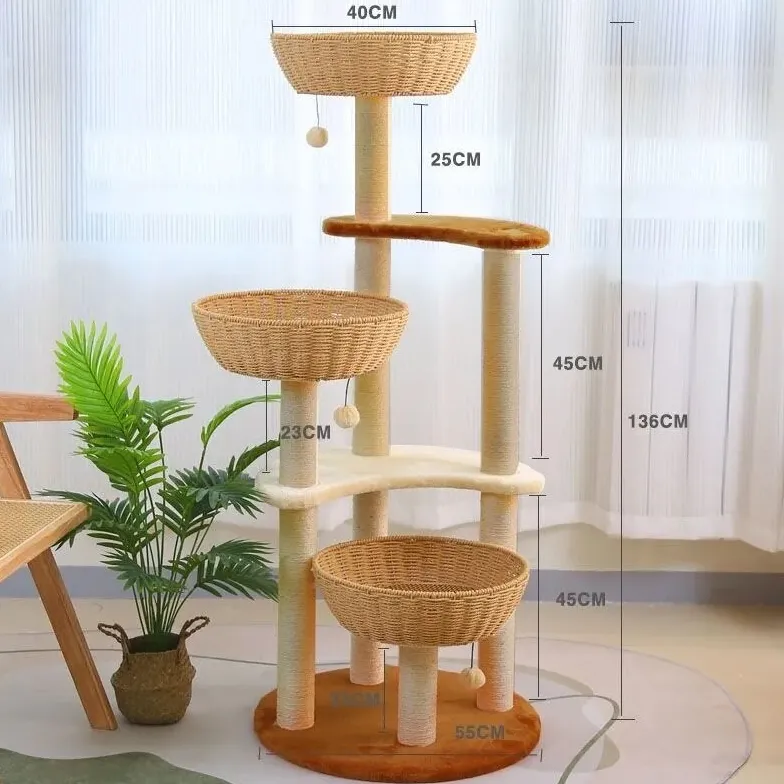 Cat Tree Hand-Knit Tower | Cat Toy