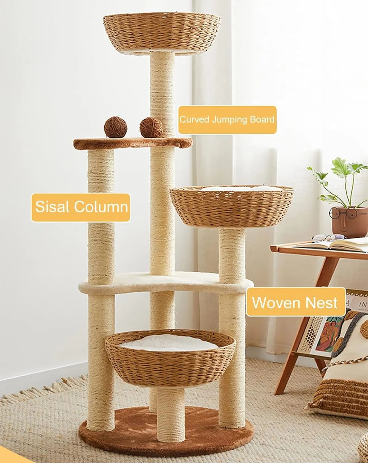 Cat Tree Hand-Knit Tower | Cat Toy