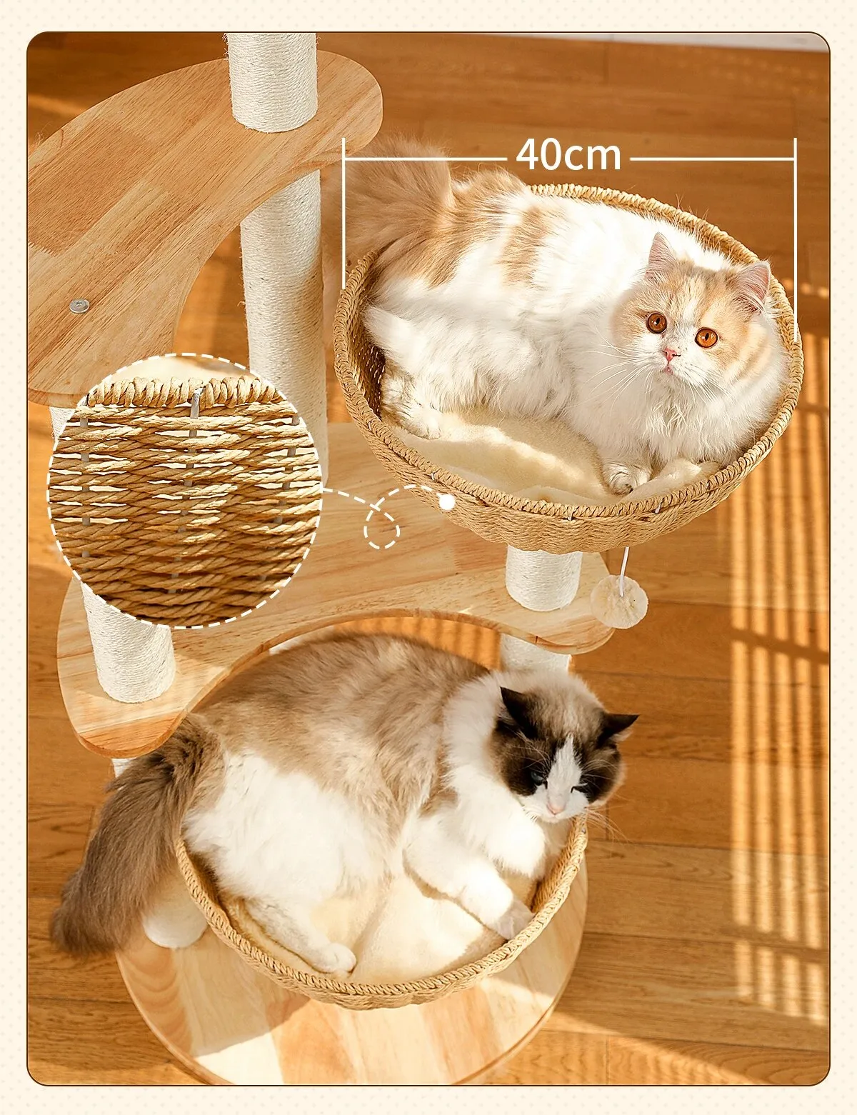 Cat Tree Hand-Knit Tower | Cat Toy