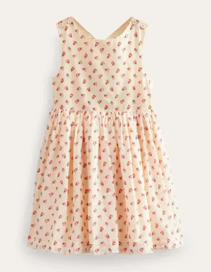 Cross-Back Dress-Dorset Cream Bud