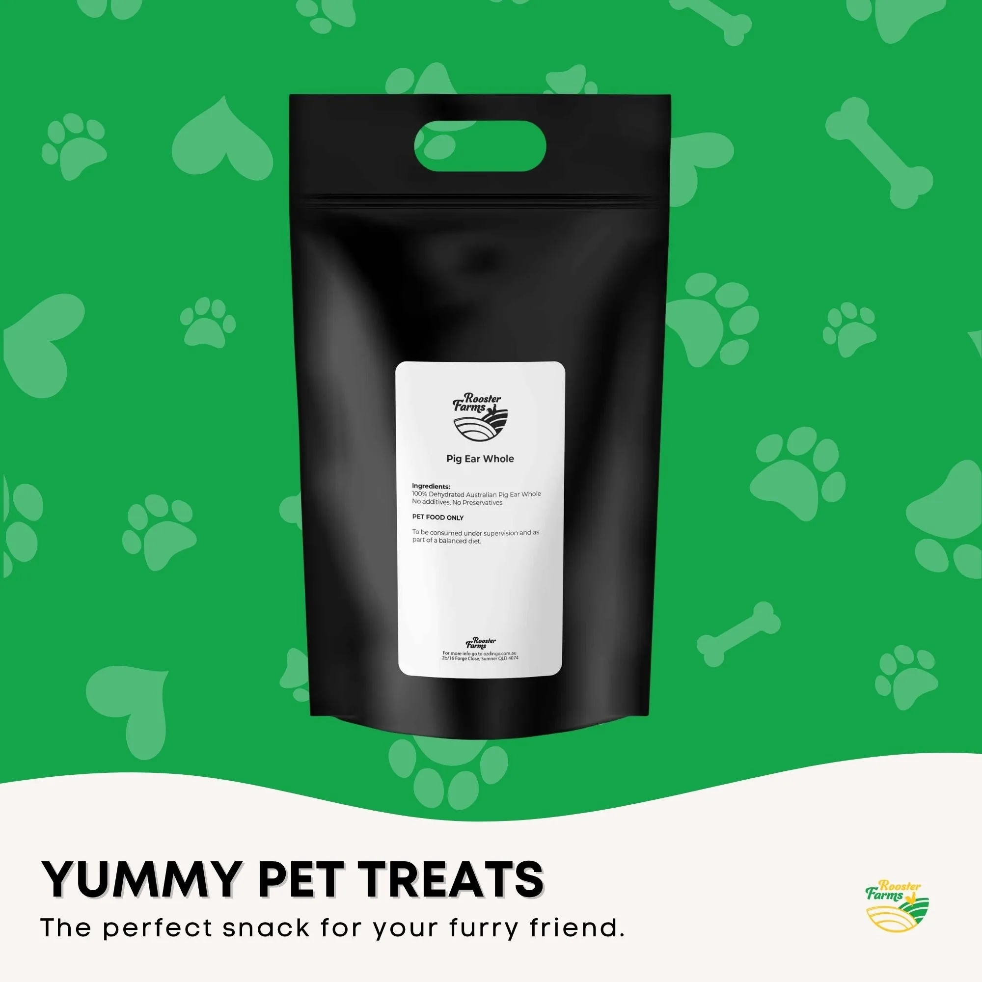 Dehydrated Large Pig Ears Dog Treats, 25x, Long Lasting, Australian