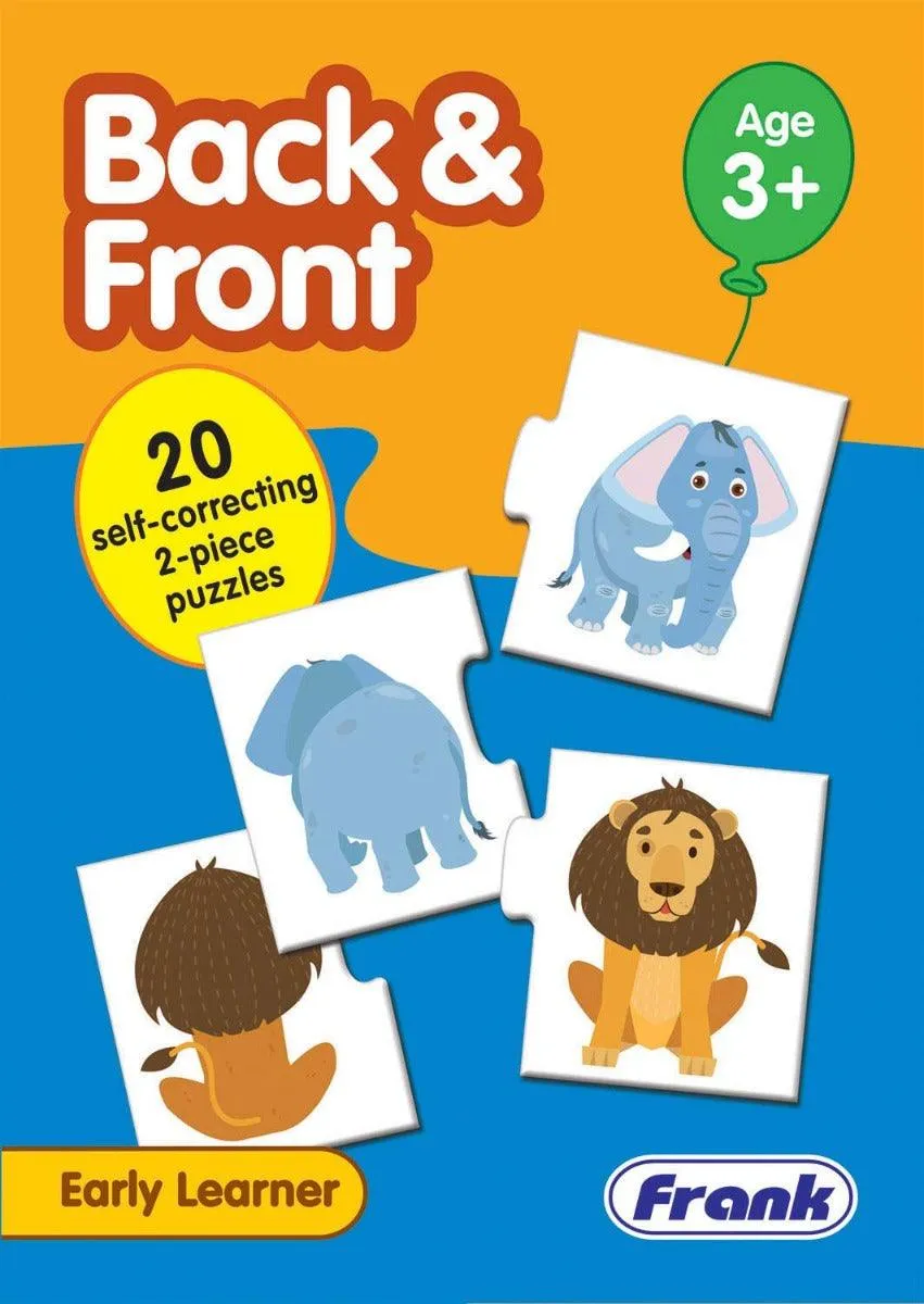 Frank Back & Front Puzzle 40 Pieces, 20 Self-Correcting 2-Piece Puzzles for Ages 3 & Above