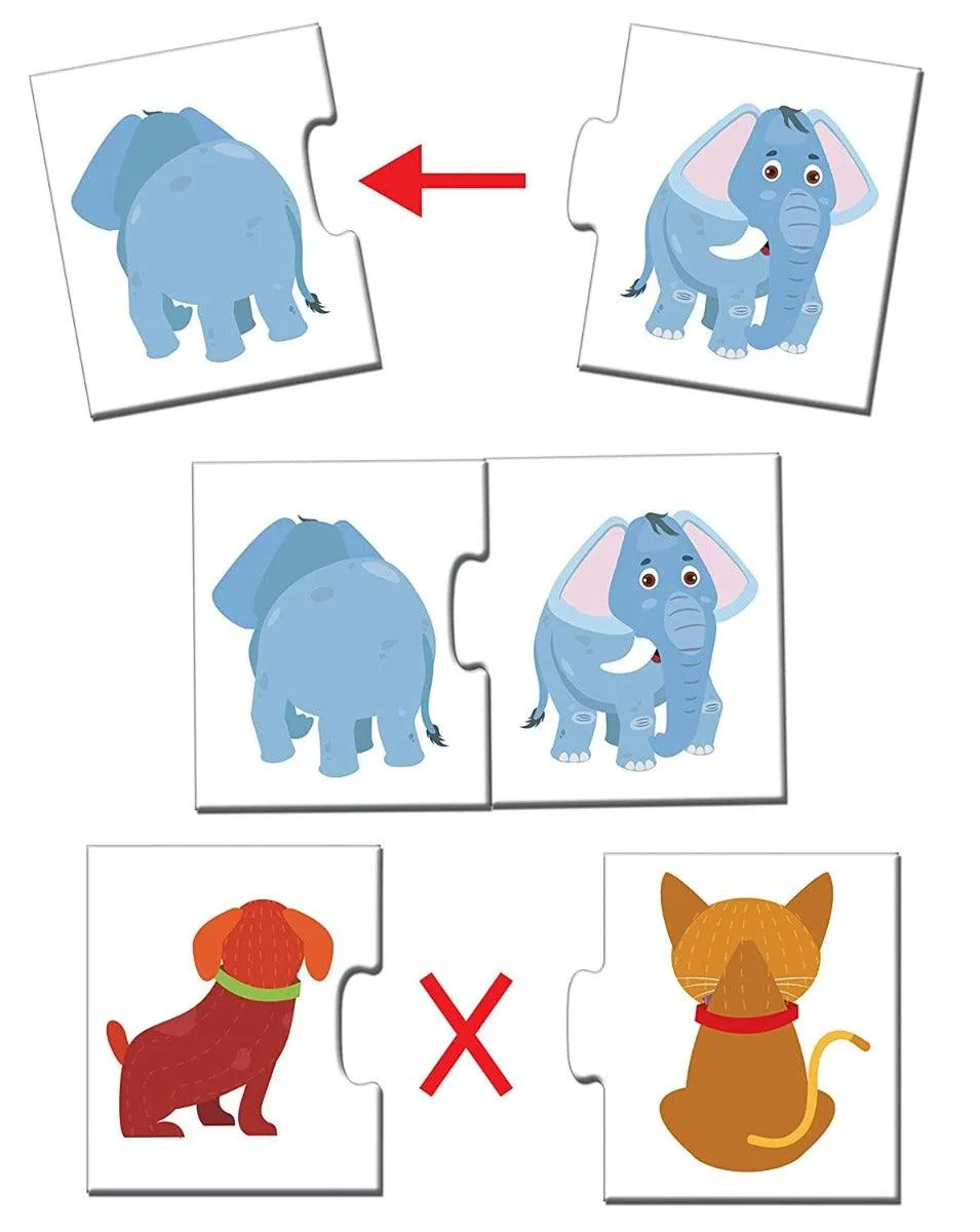 Frank Back & Front Puzzle 40 Pieces, 20 Self-Correcting 2-Piece Puzzles for Ages 3 & Above