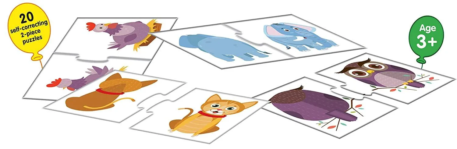 Frank Back & Front Puzzle 40 Pieces, 20 Self-Correcting 2-Piece Puzzles for Ages 3 & Above