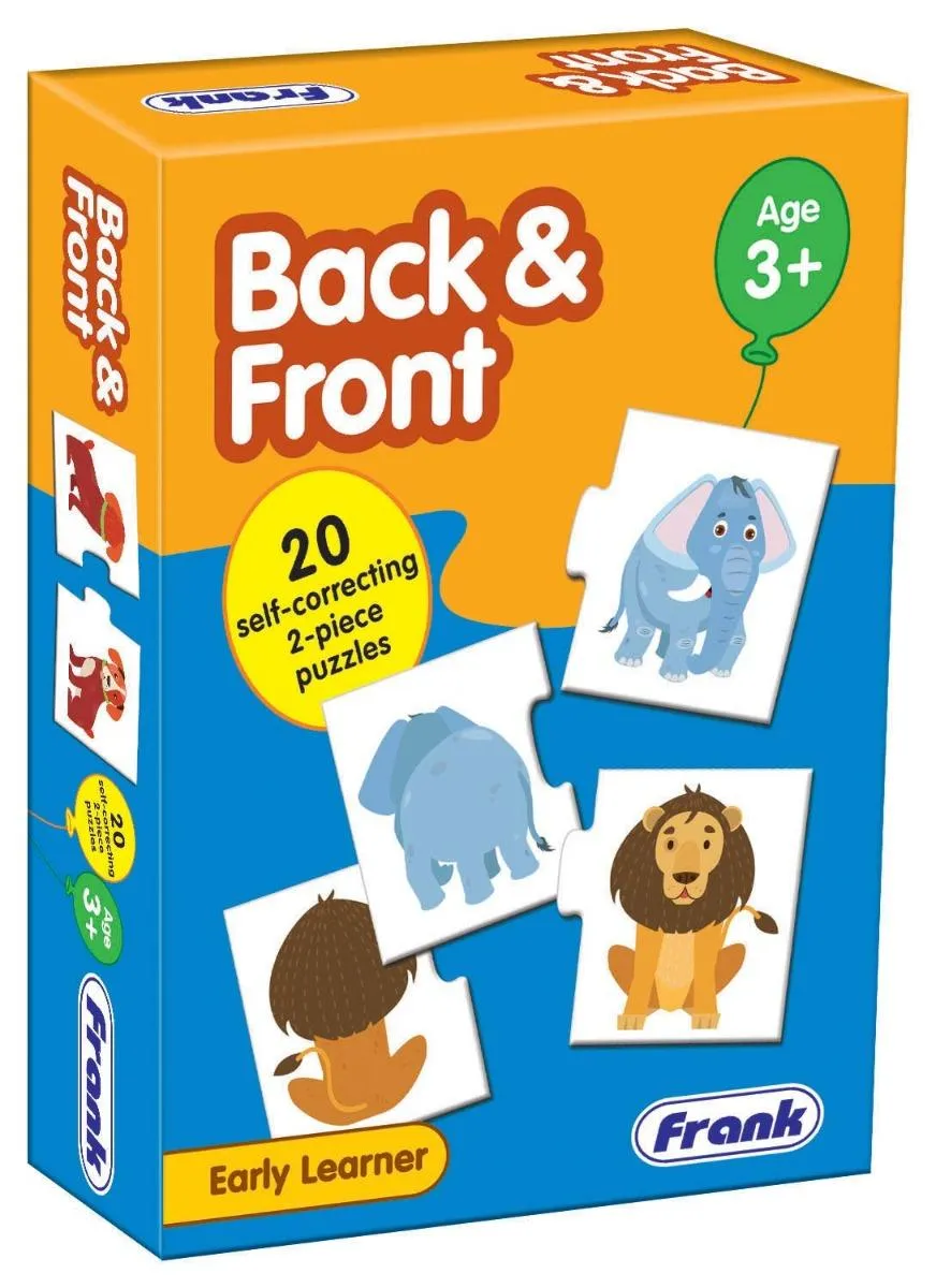 Frank Back & Front Puzzle 40 Pieces, 20 Self-Correcting 2-Piece Puzzles for Ages 3 & Above