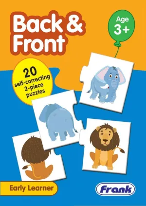 Frank Back & Front Puzzle 40 Pieces, 20 Self-Correcting 2-Piece Puzzles for Ages 3 & Above