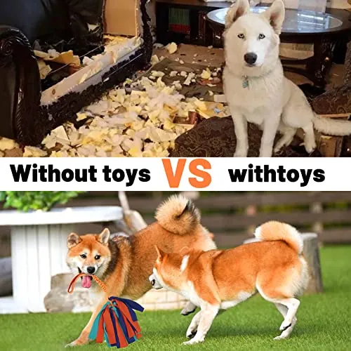 Interactive No Squeaker Tuggable Dog Rope Toy