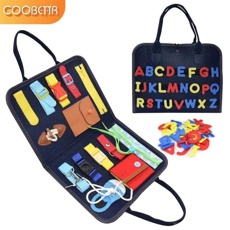 Kids Busy Board Buckle Montessori Toys Baby Learns Life Skills With Zipper Buttons Training Tool Childs Sensory Educational Game