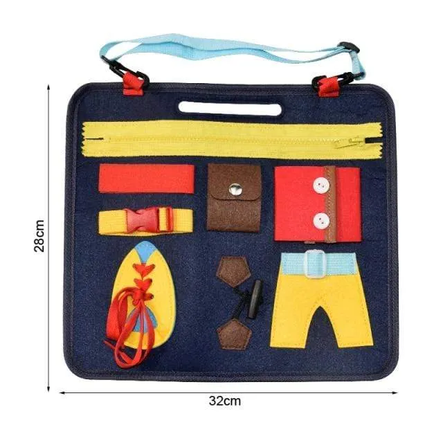 Kids Busy Board Buckle Montessori Toys Baby Learns Life Skills With Zipper Buttons Training Tool Childs Sensory Educational Game