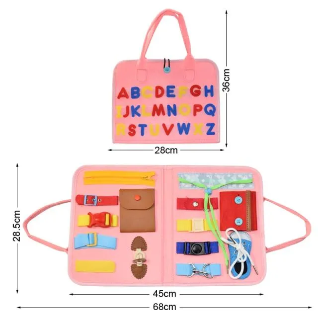 Kids Busy Board Buckle Montessori Toys Baby Learns Life Skills With Zipper Buttons Training Tool Childs Sensory Educational Game