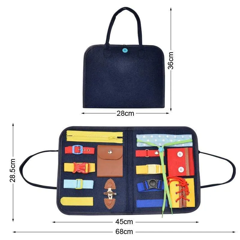 Kids Busy Board Buckle Montessori Toys Baby Learns Life Skills With Zipper Buttons Training Tool Childs Sensory Educational Game