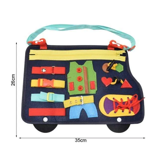 Kids Busy Board Buckle Montessori Toys Baby Learns Life Skills With Zipper Buttons Training Tool Childs Sensory Educational Game