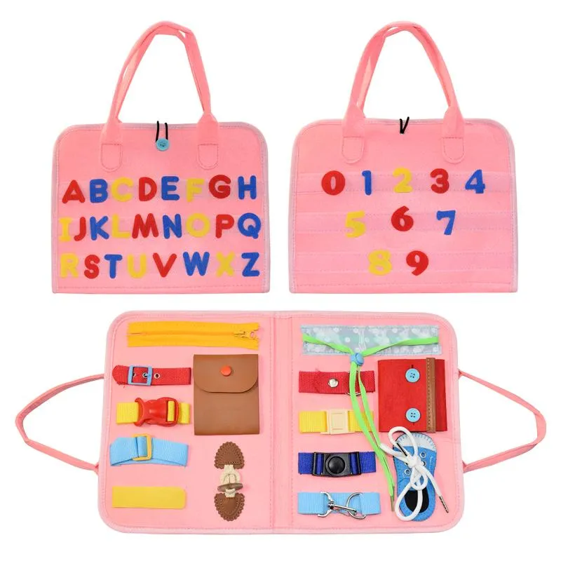 Kids Busy Board Buckle Montessori Toys Baby Learns Life Skills With Zipper Buttons Training Tool Childs Sensory Educational Game