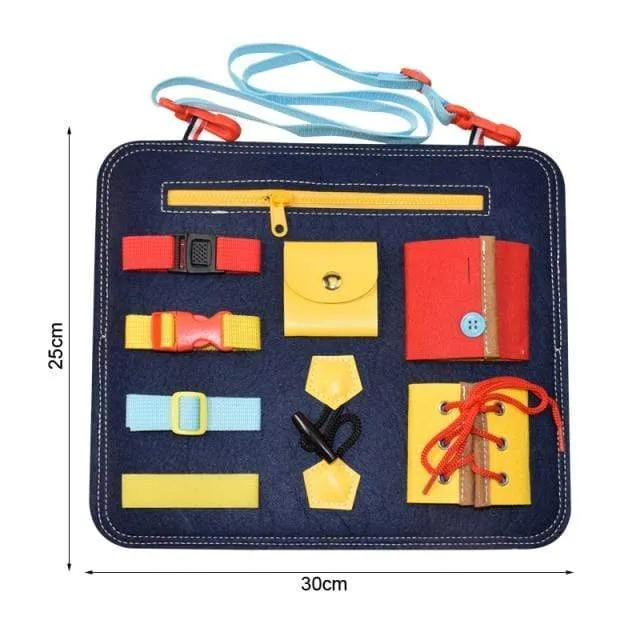 Kids Busy Board Buckle Montessori Toys Baby Learns Life Skills With Zipper Buttons Training Tool Childs Sensory Educational Game