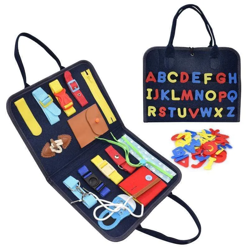 Kids Busy Board Buckle Montessori Toys Baby Learns Life Skills With Zipper Buttons Training Tool Childs Sensory Educational Game
