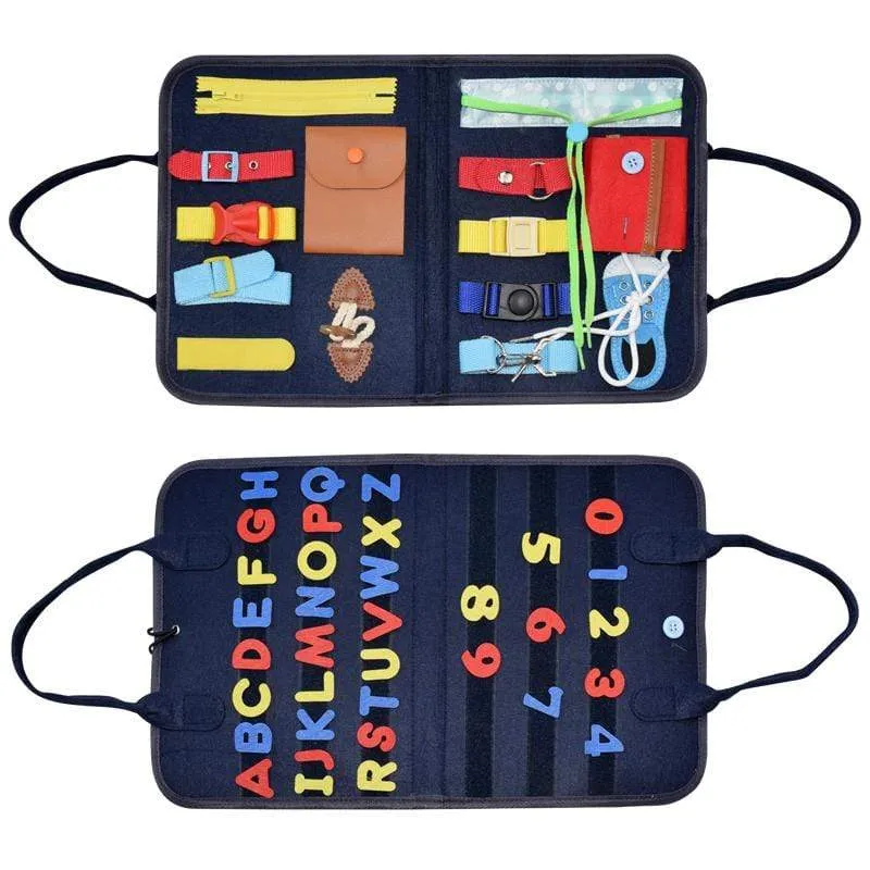 Kids Busy Board Buckle Montessori Toys Baby Learns Life Skills With Zipper Buttons Training Tool Childs Sensory Educational Game