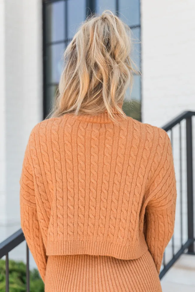 Know The Ropes Camel Cable Knit Sweater Skirt Set FINAL SALE