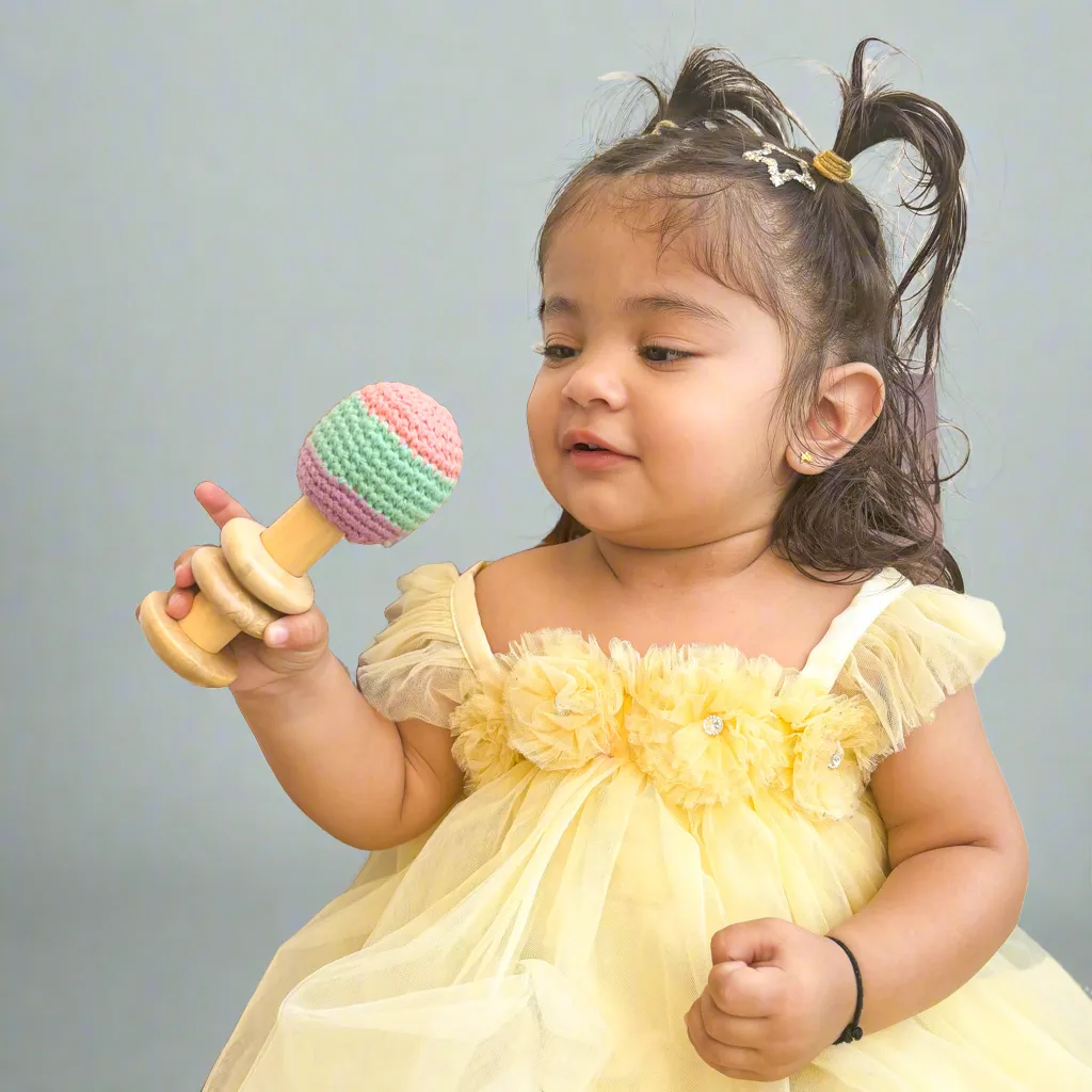 Mother Touch Toys - Soft Crochet Rattle: Sensory Play for Babies (Ages 0 )
