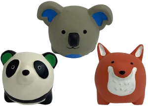Multipet Mini Pet Latex Round Animals 2.5-Inch, Assorted, Dog Toy