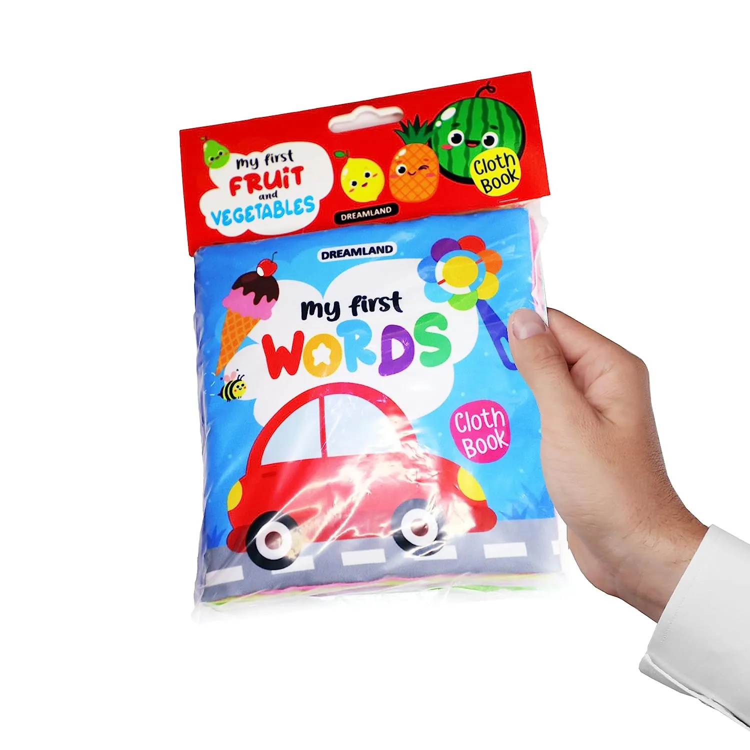 My First Words Cloth Book with Squeaker and Crinkle Paper Cloth Books for Toddler Kids