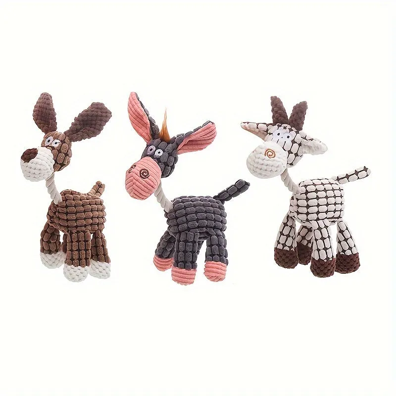 Oneofakind Donkey Design Squeaky Toy for Interactive Dog Chewing
