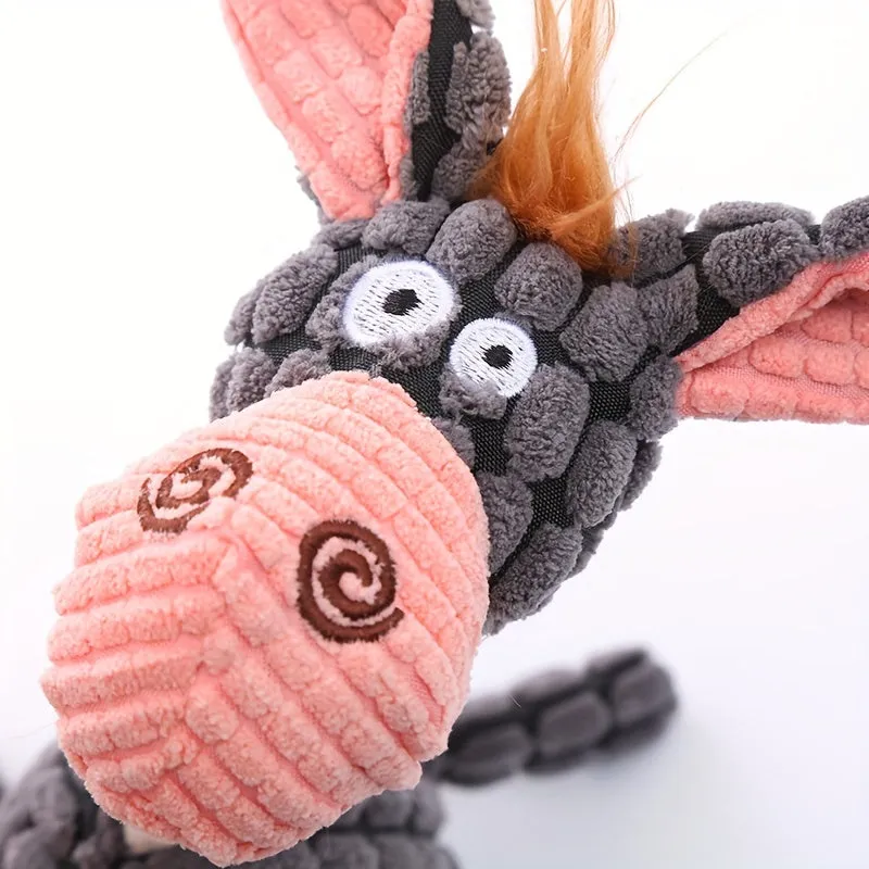 Oneofakind Donkey Design Squeaky Toy for Interactive Dog Chewing